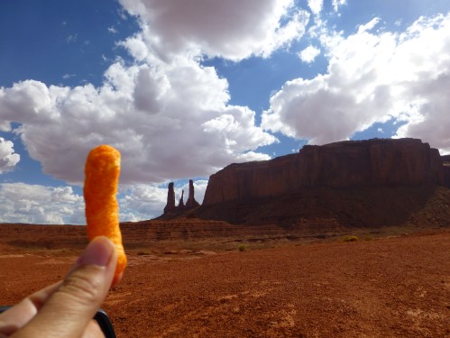 Cheto selfie with the sisters mesa, monument valley