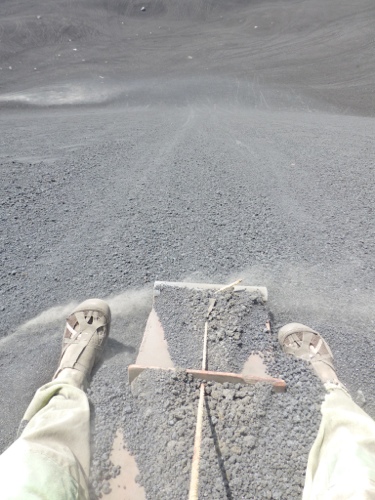 Helen in mid-descent.