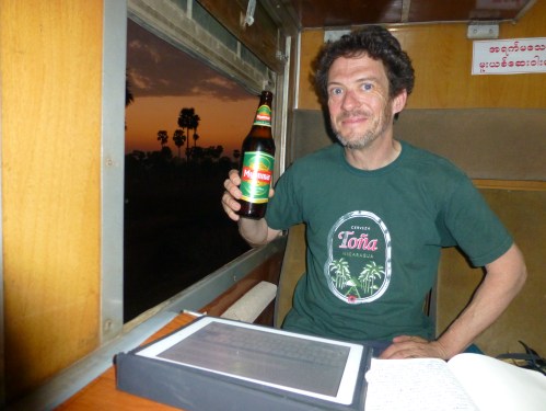 Sunset on the train, myanmar.